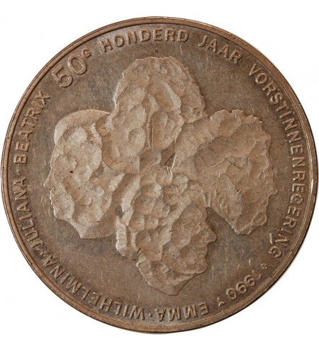 PAYS-BAS, BEATRIX - 50 GULDEN ARGENT 1990