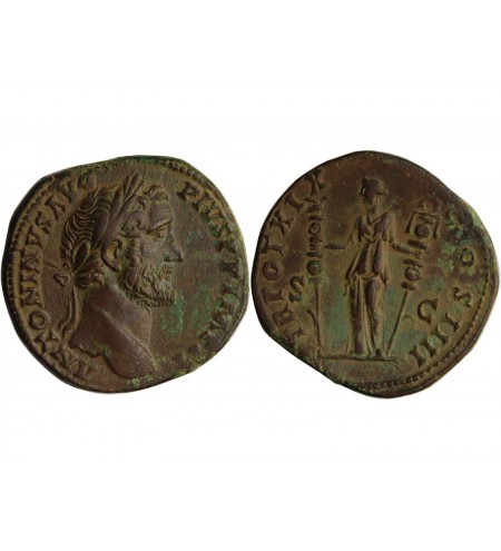 ANTONIN LE PIEUX - SESTERCE ROME 156﻿