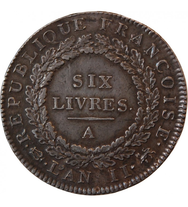 LOUIS XVI CONVENTION - ECU DE 6 LIVRES 1793 A PARIS﻿