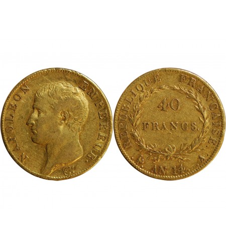 NAPOLEON Ier ﻿- 40 FRANCS OR Ier AN 14 A PARIS﻿ "calendrier révolutionnaire"