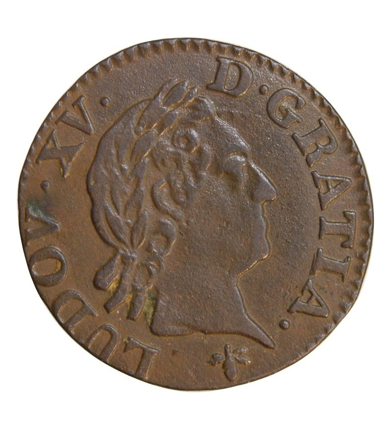 LOUIS XV﻿ - LIARD A LA VIEILLE TETE 1774 H LA ROCHELLE