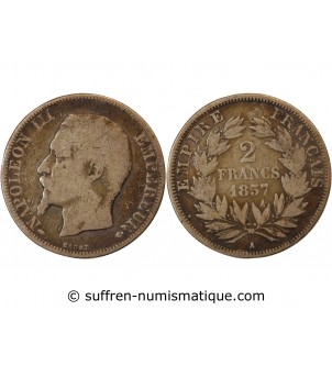 NAPOLEON III - 2 FRANCS 1857 A PARIS