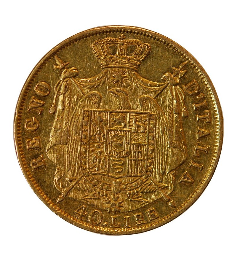 ITALIE, NAPOLEON﻿ 1er - 40 LIRE OR 1814 M MILAN﻿﻿