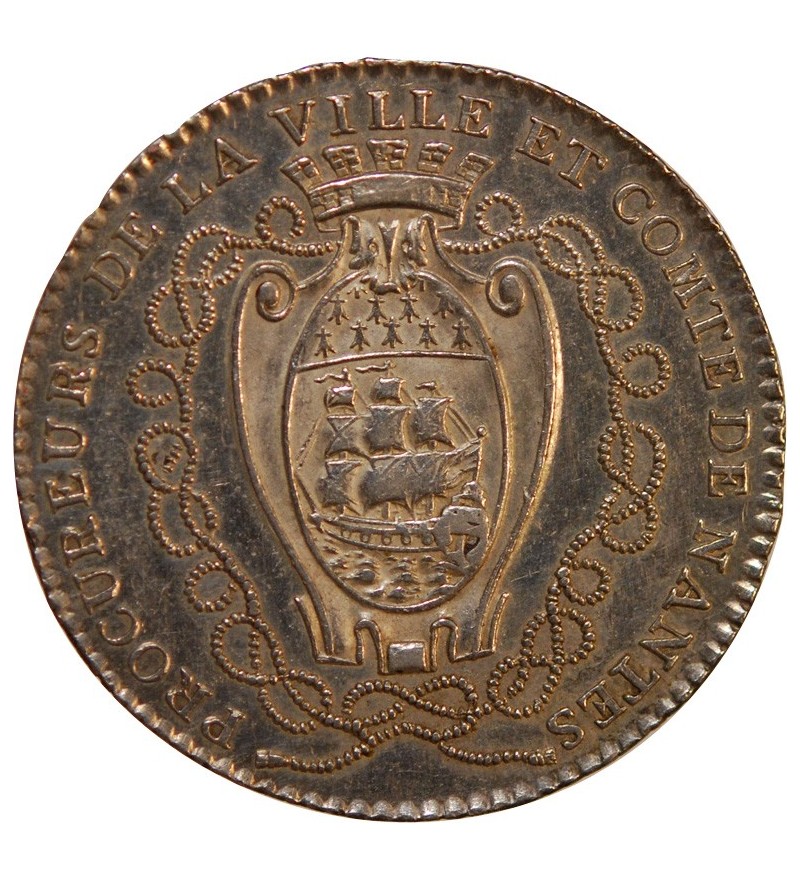 LOUIS XVI, PROCUREUR DE LA VILLE DE NANTES - JETON ARGENT