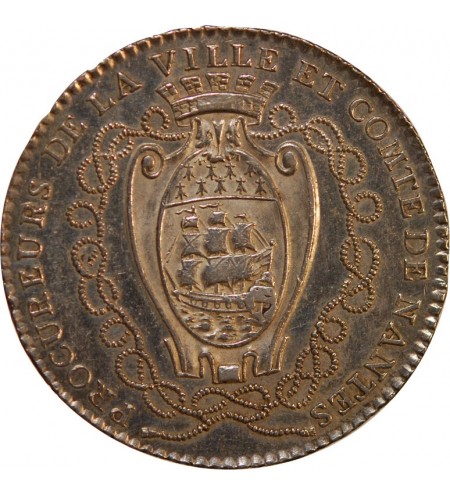 LOUIS XVI, PROCUREUR DE LA VILLE DE NANTES - JETON ARGENT