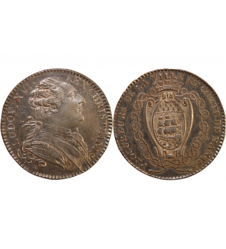 LOUIS XVI, PROCUREUR DE LA VILLE DE NANTES - JETON ARGENT