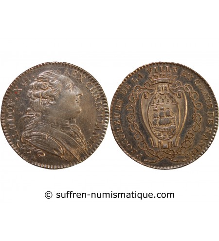 LOUIS XVI, PROCUREUR DE LA VILLE DE NANTES - JETON ARGENT