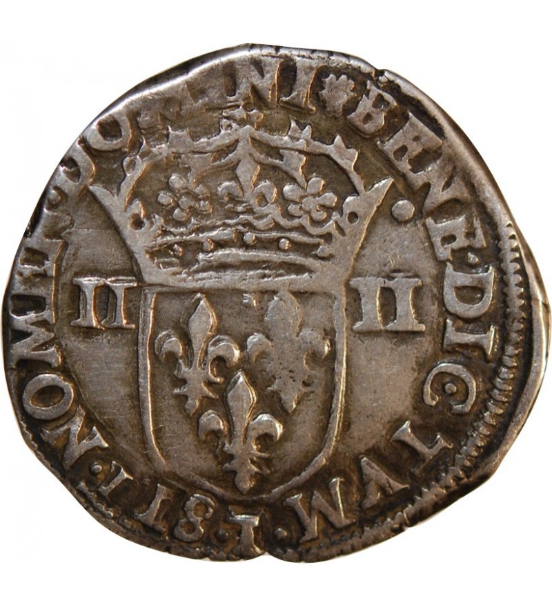 CHARLES X, CARDINAL DE BOURBON - 1/4 ECU ARGENT 1597 T NANTES