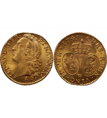 LOUIS XV - LOUIS D'OR AU BANDEAU 1745 W LILLE