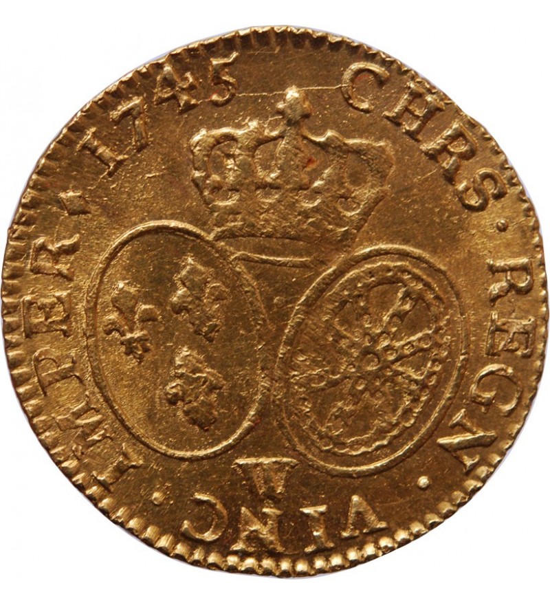 LOUIS XV - LOUIS D'OR AU BANDEAU 1745 W LILLE