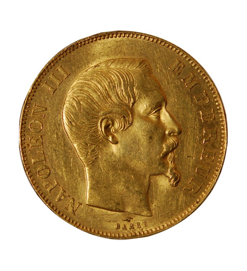 NAPOLEON III ﻿- 50 FRANCS OR 1857 A PARIS﻿  TETE NUE 1857 A PARIS﻿