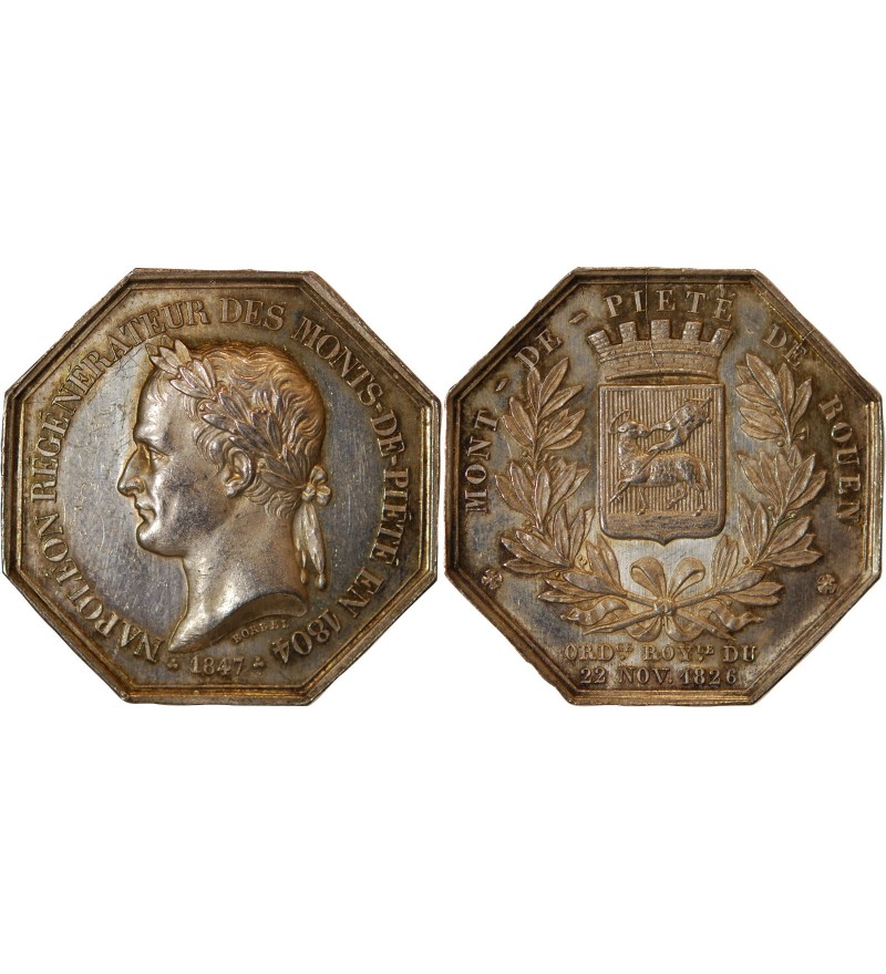 ROUEN, MONT DE PIETE - JETON ARGENT 1847