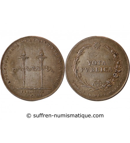 MARIAGE, NAPOLEON Ier & MARIE-LOUISE - JETON ARGENT 1810