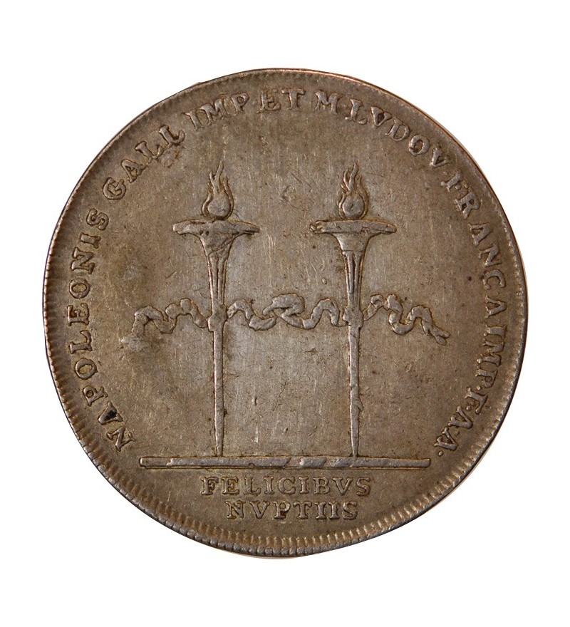 MARIAGE, NAPOLEON Ier & MARIE-LOUISE - JETON ARGENT 1810