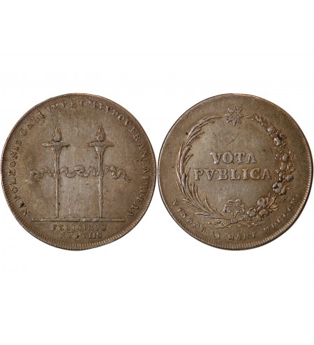 MARIAGE, NAPOLEON Ier & MARIE-LOUISE - JETON ARGENT 1810