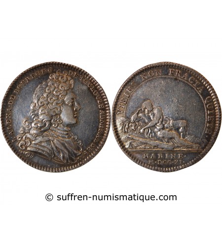 MARINE, GALERES ROYALES, LOUIS XIV - JETON ARGENT 1711