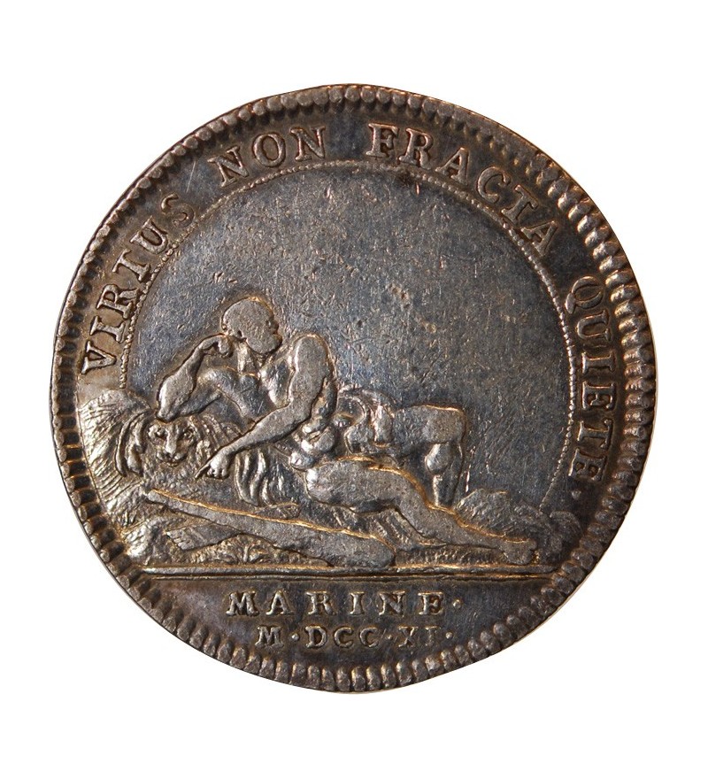 MARINE, GALERES ROYALES, LOUIS XIV - JETON ARGENT 1711