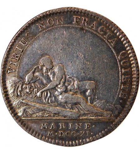 MARINE, GALERES ROYALES, LOUIS XIV - JETON ARGENT 1711