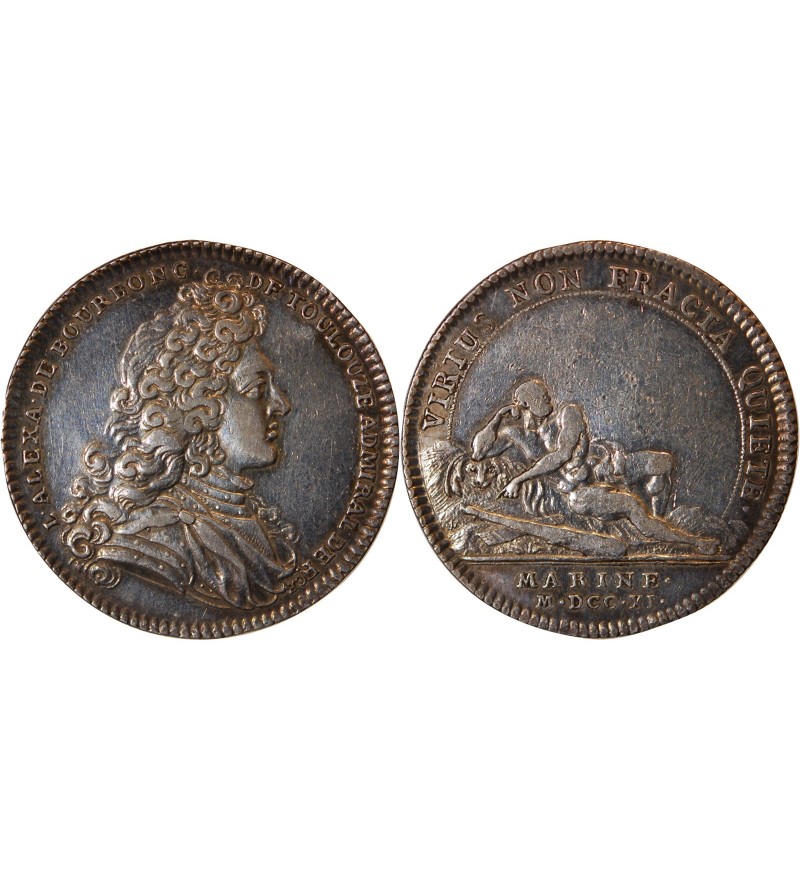 MARINE, GALERES ROYALES, LOUIS XIV - JETON ARGENT 1711