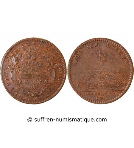 MAIRE D'ANGERS, René Robert - JETON Cuivre 1729