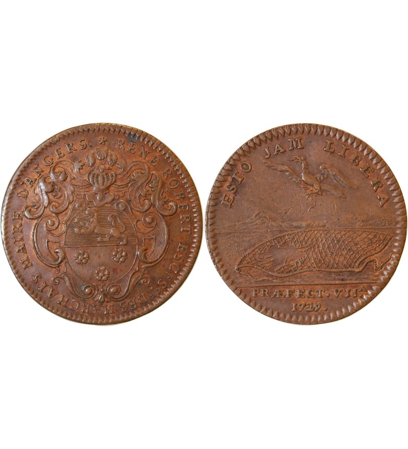 MAIRE D'ANGERS, René Robert - JETON Cuivre 1729