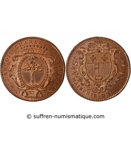 MAIRE D'ANGERS, François Charles Pays Du Vau - JETON Cuivre 1751