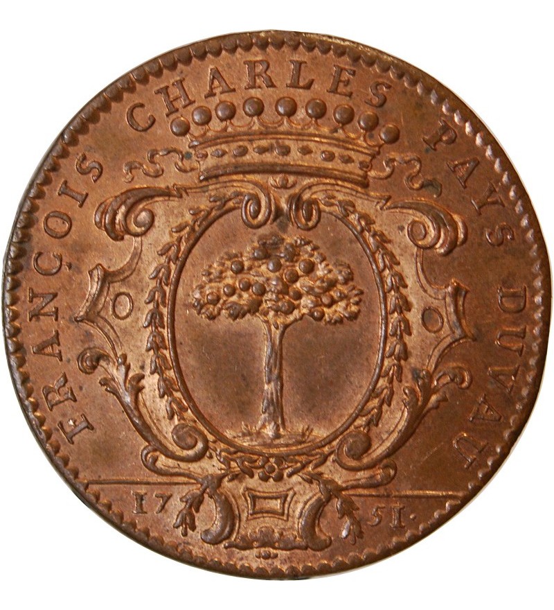 MAIRE D'ANGERS, François Charles Pays Du Vau - JETON Cuivre 1751