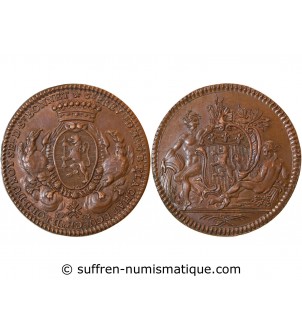 LYON, CONSULAT DE LYON, Jean Baptiste Flachat - JETON Cuivre 1763