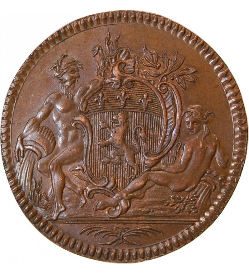 LYON, CONSULAT DE LYON, Jean Baptiste Flachat - JETON Cuivre 1763