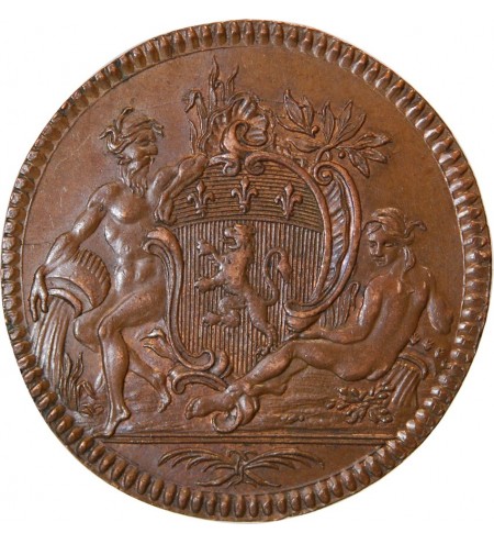 LYON, CONSULAT DE LYON, Jean Baptiste Flachat - JETON Cuivre 1763