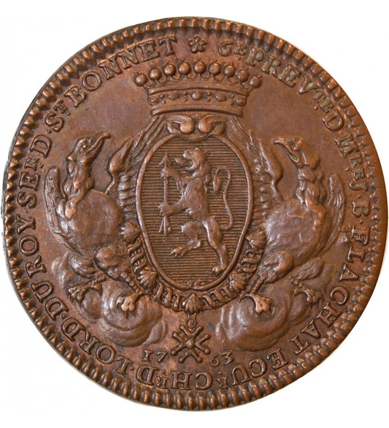 LYON, CONSULAT DE LYON, Jean Baptiste Flachat - JETON Cuivre 1763