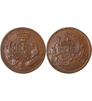 LYON, CONSULAT DE LYON, Jean Baptiste Flachat - JETON Cuivre 1763 2
