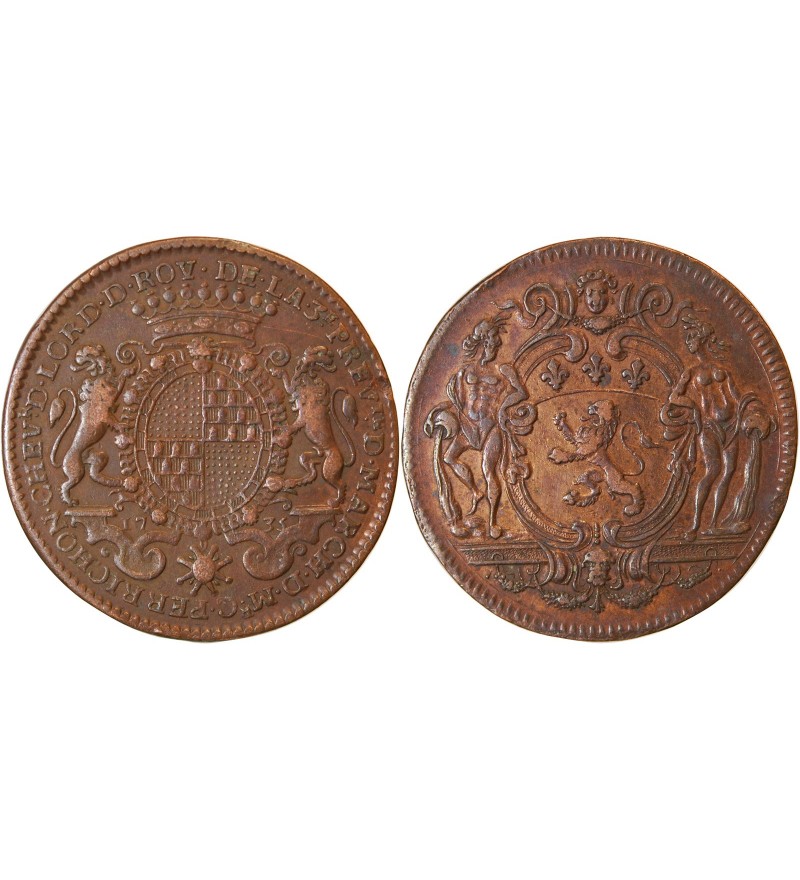 LYON, CONSULAT DE LYON, Camille Perrichon - JETON Cuivre 1735