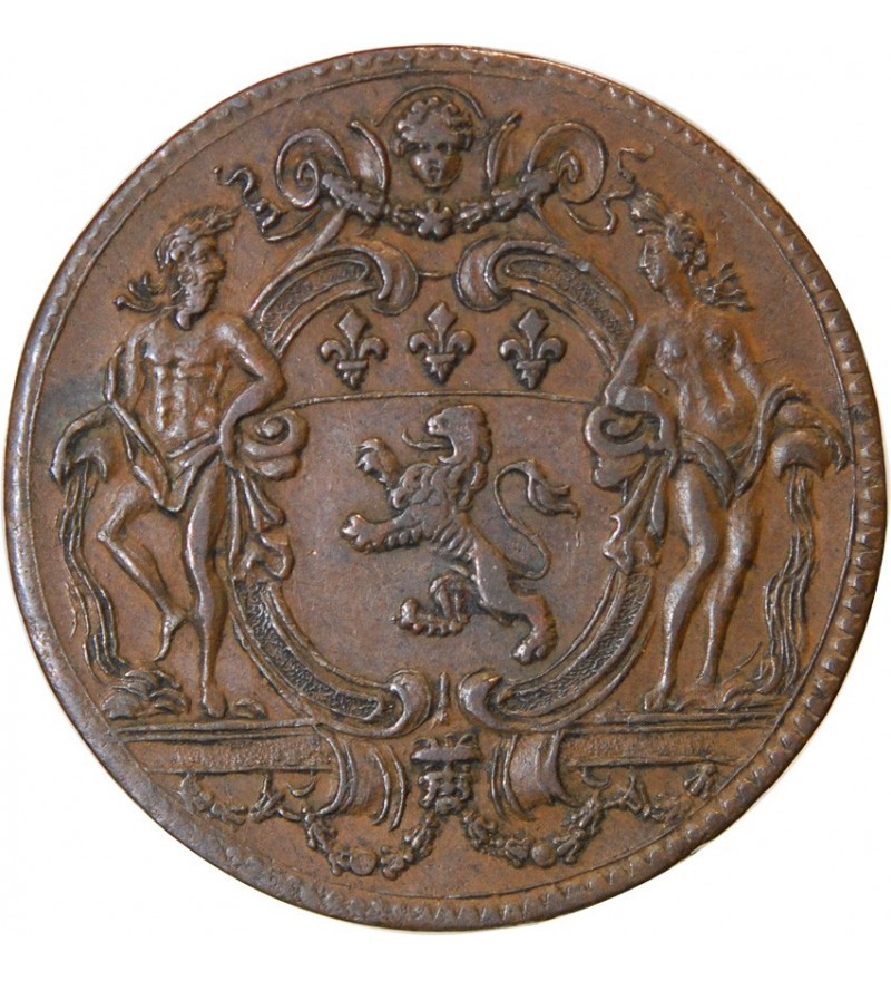 LYON, CONSULAT DE LYON, Les 4 Echevins - JETON Bronze 1721