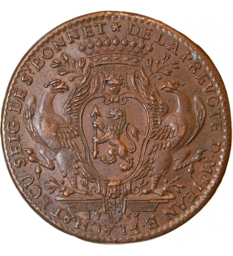 LYON, CONSULAT DE LYON, Jean Baptiste Flachat - JETON Bronze 1753