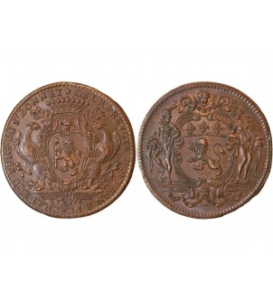 LYON, CONSULAT DE LYON, Jean Baptiste Flachat - JETON Bronze 1753 2