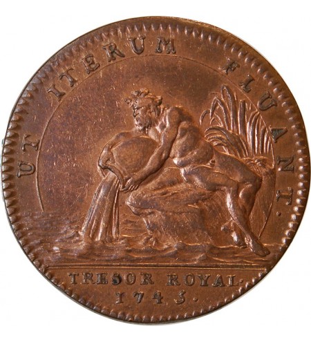 TRESOR ROYAL, LOUIS XV - JETON Cuivre 1745