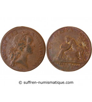 TRESOR ROYAL, LOUIS XV - JETON Cuivre 1745