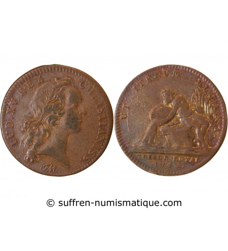 TRESOR ROYAL, LOUIS XV - JETON Cuivre 1745