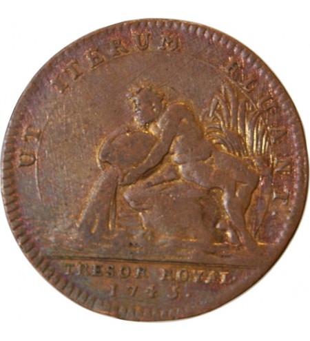 TRESOR ROYAL, LOUIS XV - JETON Cuivre 1745