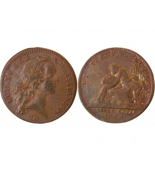 TRESOR ROYAL, LOUIS XV - JETON Cuivre 1745 2