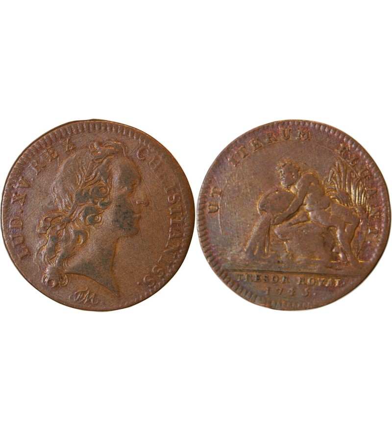 TRESOR ROYAL, LOUIS XV - JETON Cuivre 1745