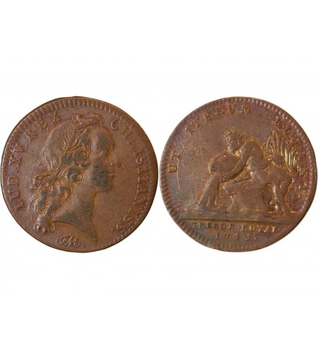 TRESOR ROYAL, LOUIS XV - JETON Cuivre 1745