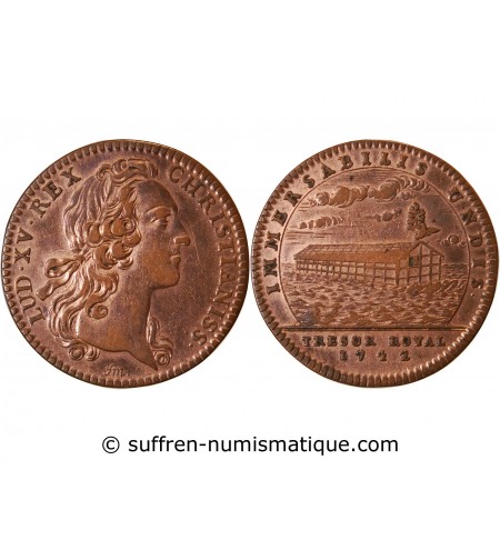 TRESOR ROYAL, LOUIS XV - JETON Cuivre 1742