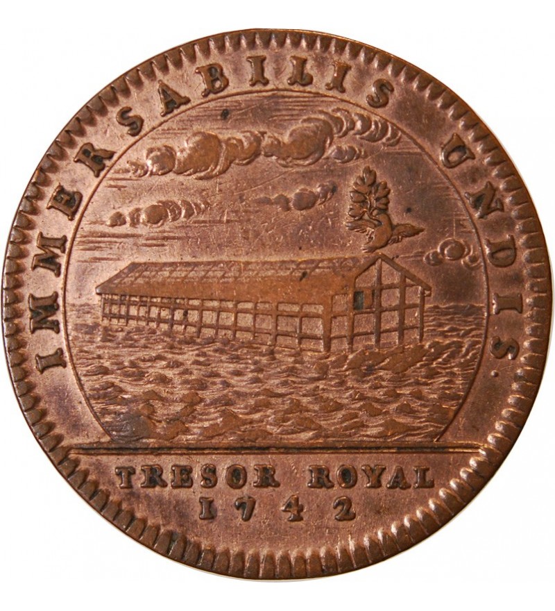 TRESOR ROYAL, LOUIS XV - JETON Cuivre 1742