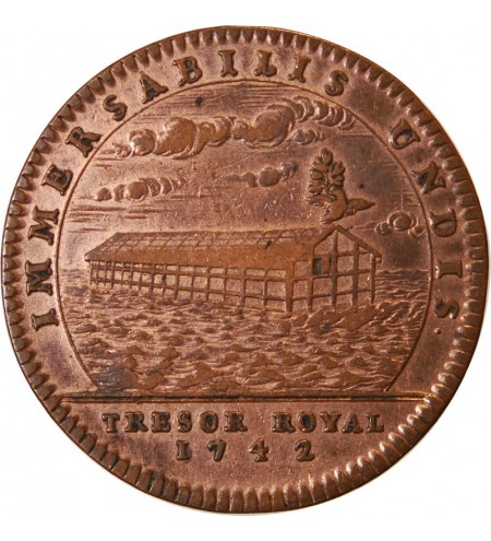 TRESOR ROYAL, LOUIS XV - JETON Cuivre 1742
