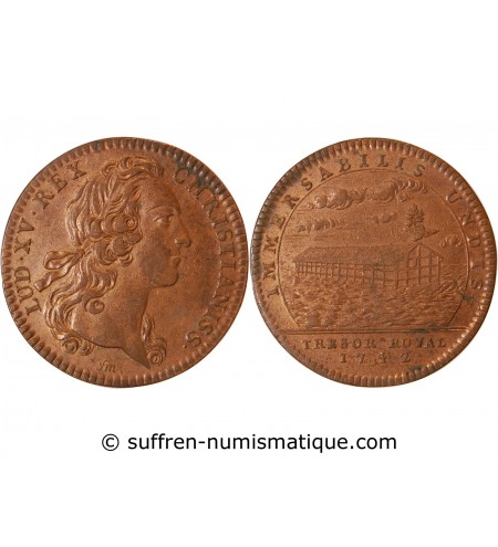 TRESOR ROYAL, LOUIS XV - JETON Cuivre 1742