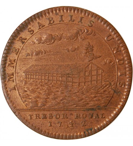 TRESOR ROYAL, LOUIS XV - JETON Cuivre 1742