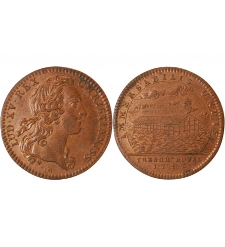 TRESOR ROYAL, LOUIS XV - JETON Cuivre 1742