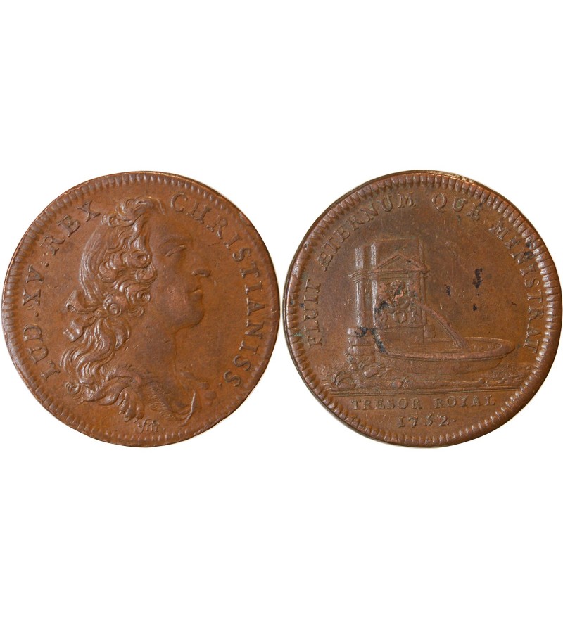TRESOR ROYAL, LOUIS XV - JETON Cuivre 1752